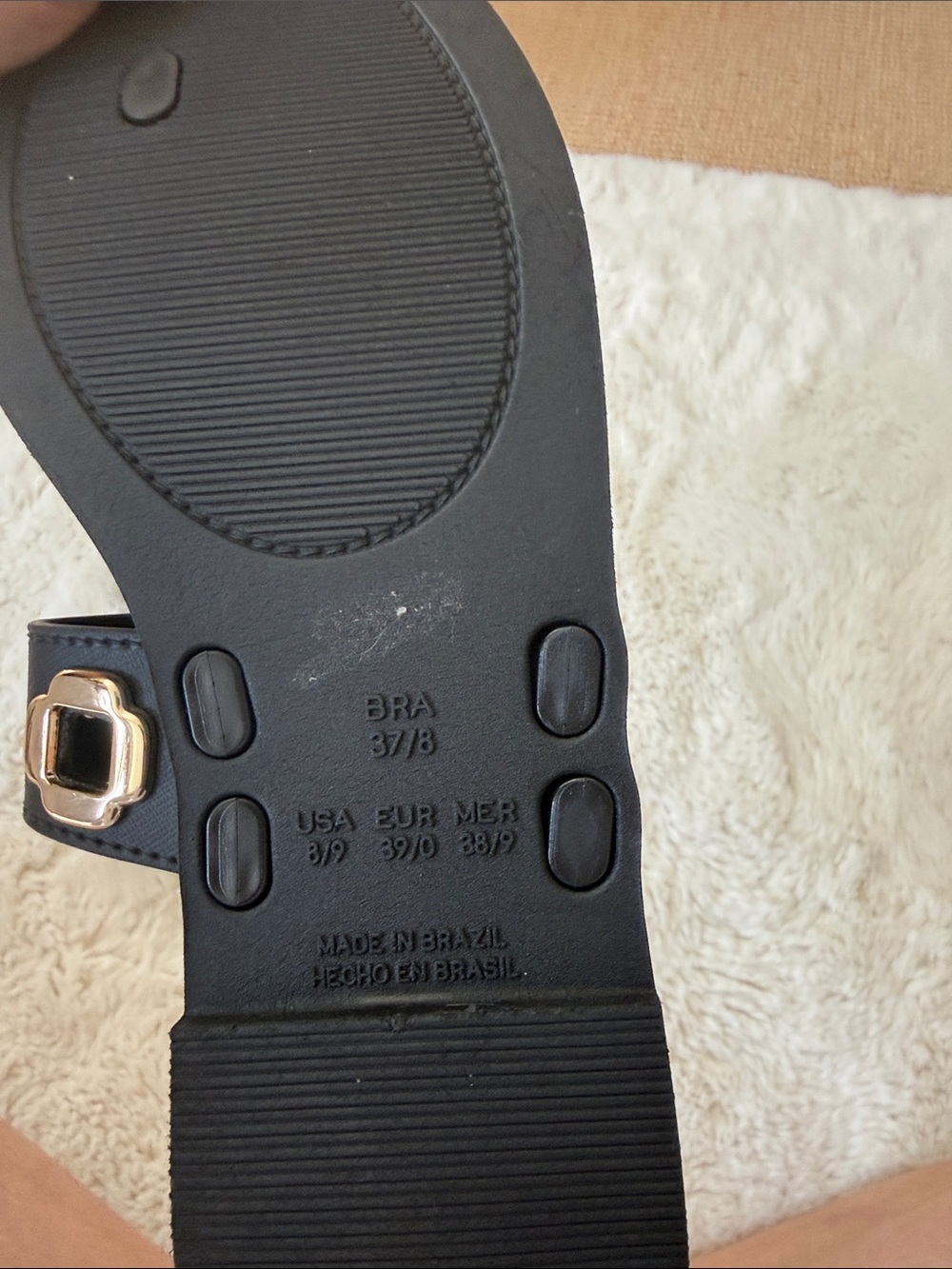 Larroude Milan Black Gold-Accent Thong Sandals - Picture 3 of 3